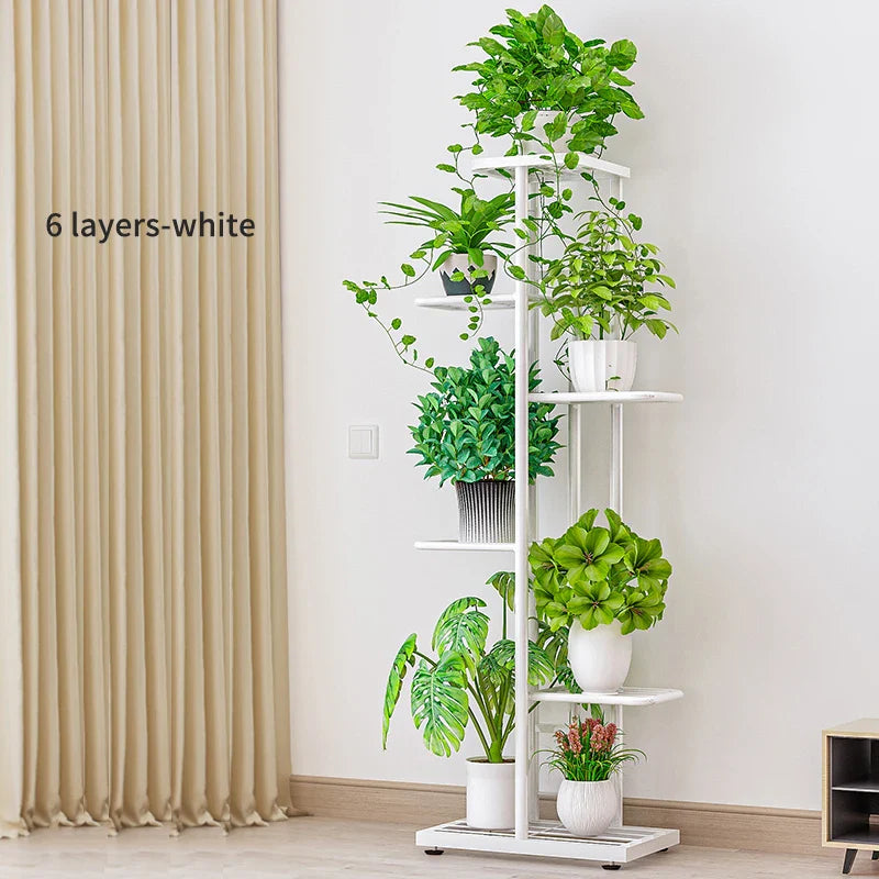 Cordlal Iron Plant Stand 6/7/8-Layer Flower Pot Holder Rack Organizer for Home Garden Decor