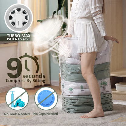 TAILI Large Cubic Vacuum Storage Bags – Plastic Compression Bags for Clothes, Blankets & Travel Packing