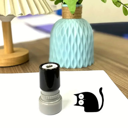 4 Styles Cute Cartoon Stamps | Lovely Black Cat DIY Scrapbooking, Diary & Collage Stationery Decoration