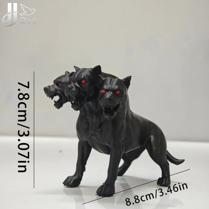 Gothic Three-Headed Dog Statue — Scary Black Ornament for Halloween & Thanksgiving, Indoor/Outdoor Decoration