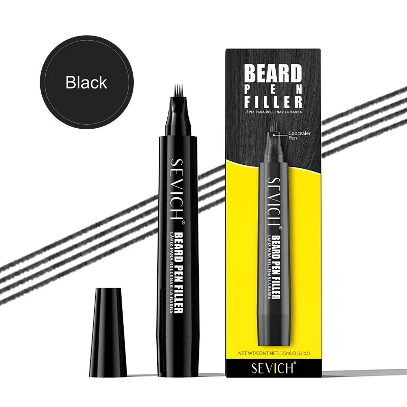 SEVICH Beard Filler Pen – Waterproof Black Fiber Beard Coloring & Enhancing Tool