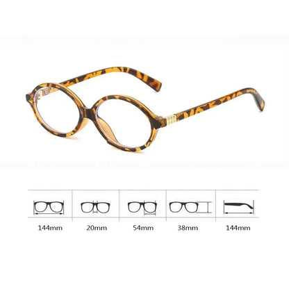Oval Small Frame Retro Glasses for Women - Korean Plain Style Anti-Blue Light Eyewear, Ladies Optical Spectacles