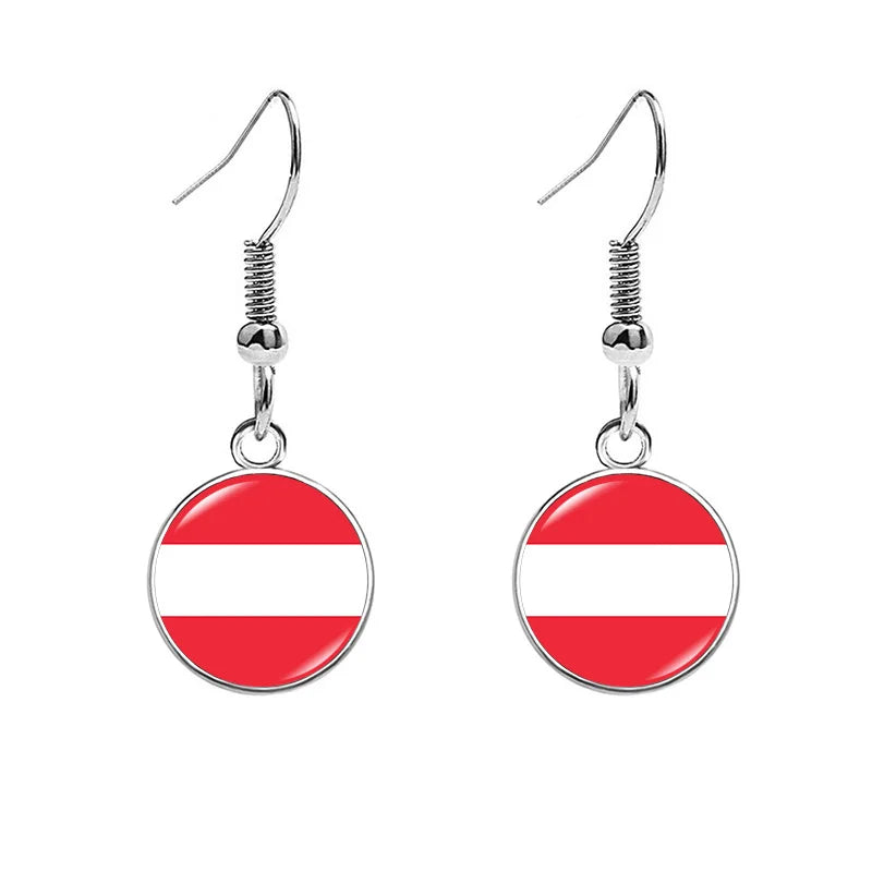 South & North America Flag Earrings - Patriotic Country Pride Drop Dangle Jewelry Gifts for Women