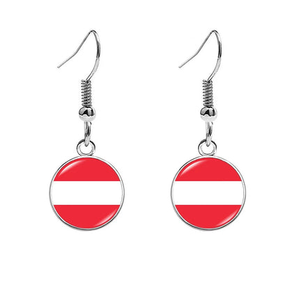South & North America Flag Earrings - Patriotic Country Pride Drop Dangle Jewelry Gifts for Women
