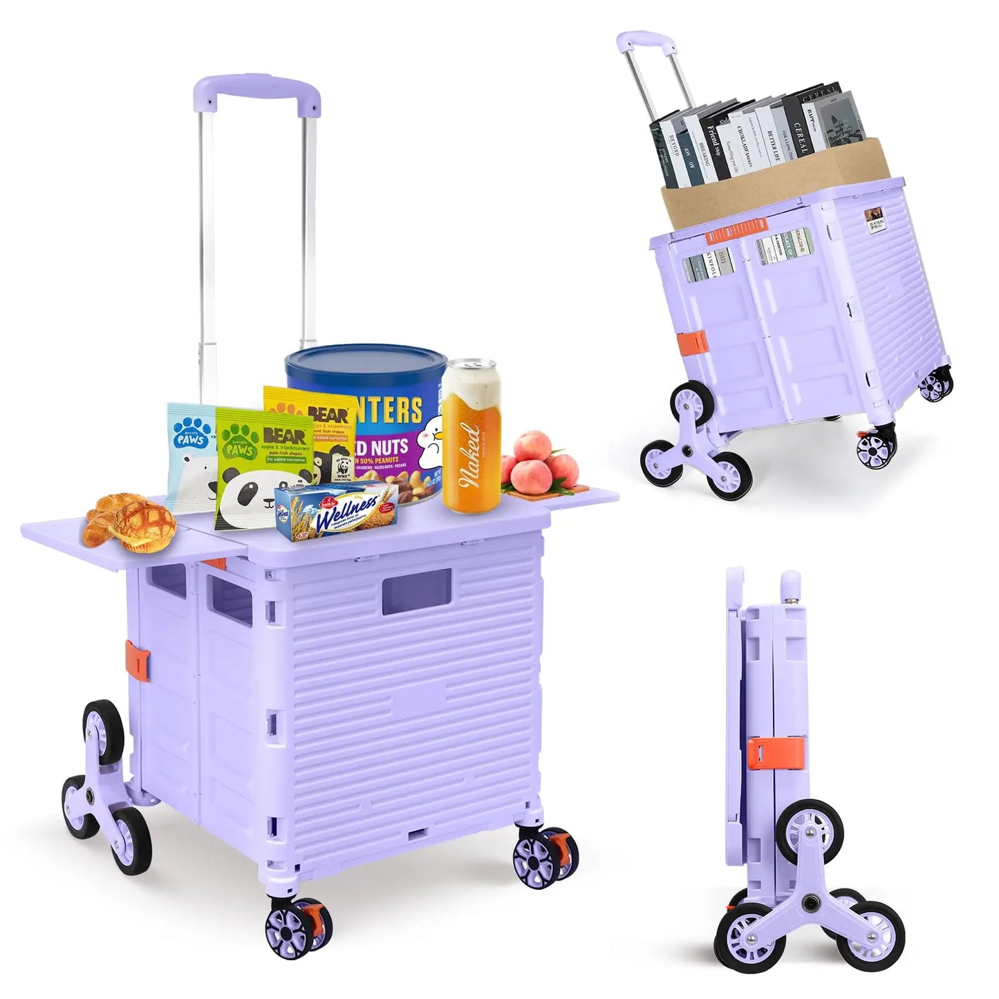 SELORSS Large Capacity Foldable Utility Cart — Portable Outdoor Shopping & Vegetable Basket Cart for Camping & Storage
