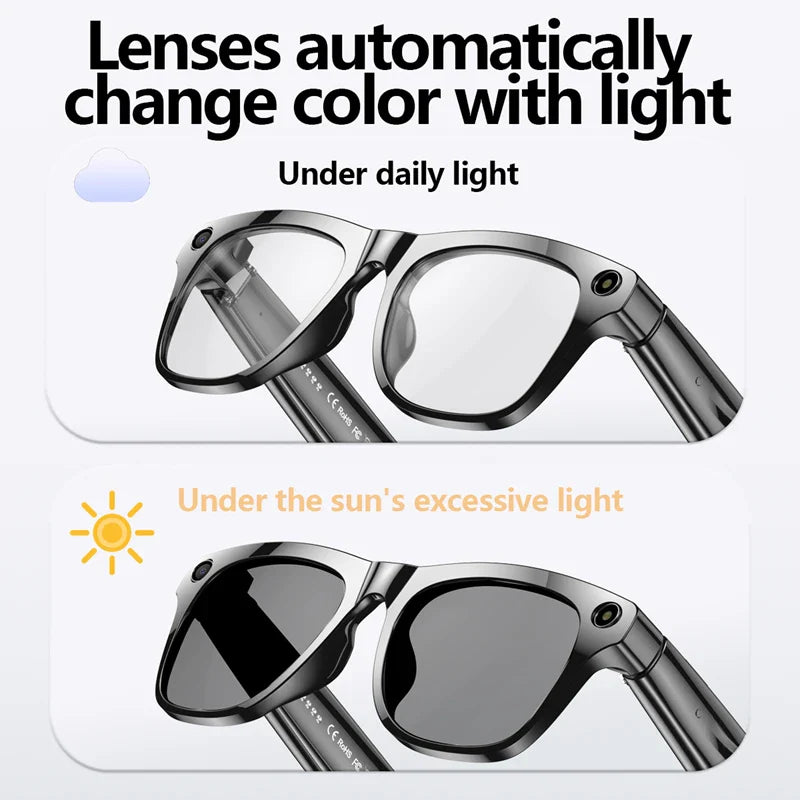 Xiaomi Mijia 4K HD AI Smart Glasses — Color Changing with 100MP Camera, Bluetooth Call & Voice Assistant Control
