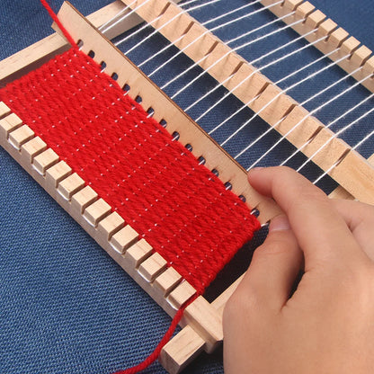 Mini Weaving Loom Frame Kit - Wooden Spinning Wheel Tapestry Loom, Perfect for Travel and Beginners - DIY Woven Set
