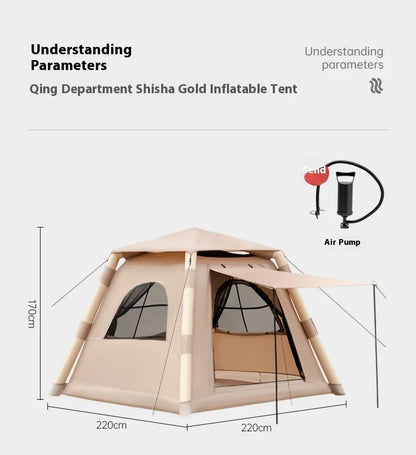 Lohascamping Large Camping Air Tent – Inflatable One-Touch Dome Shelter for 4-5 People, Family Hiking & Outdoor Use