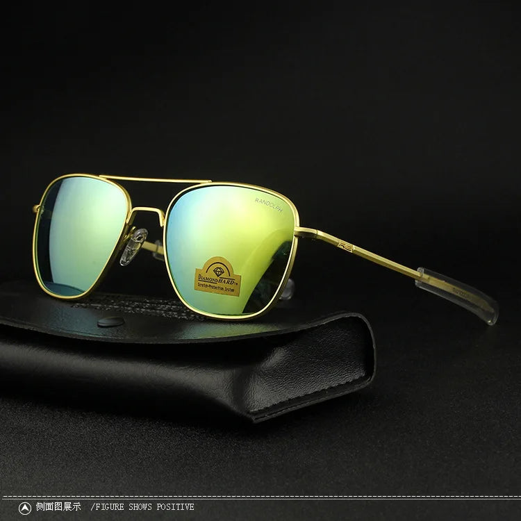 RE Military Aviation Sunglasses — Vintage Titanium Frame Pilot Glasses for Men & Women