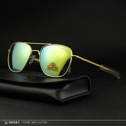 RE Military Aviation Sunglasses — Vintage Titanium Frame Pilot Glasses for Men & Women