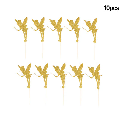 Sparkling Glitter Fairy Cupcake Toppers - Ideal for Kids' Birthdays, Baby Showers, and Wedding Cake Decorations (10/20Pcs)
