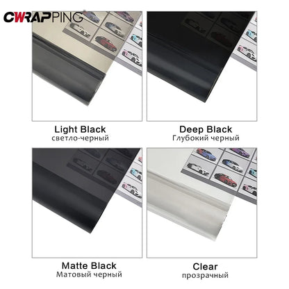 30x200cm Car Headlight & Taillight Tint Stickers – Waterproof Smoke Black Fog Light Film