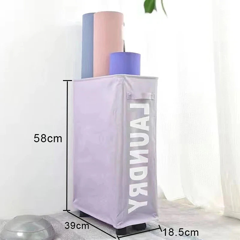 Large Capacity Laundry Basket with Wheels — Foldable Waterproof Storage Bag for Clothes, Yoga Mats, and Multifunctional Use