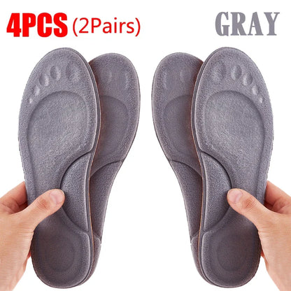 4D Massage Warm Pile Shoe Insoles – Super Soft Latex Sports Insoles with Arch Support, Orthopedic Running & Basketball Foot Comfort