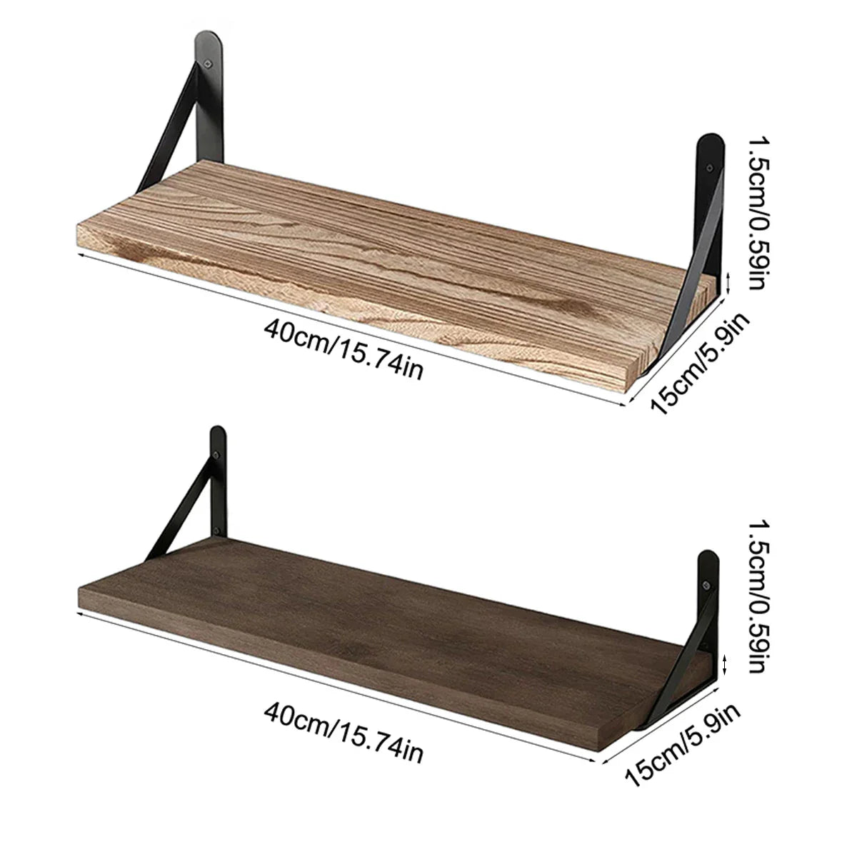 Floating Wall Shelves – Wooden Wall Mounted Bookshelf Storage Rack for Living Room, Bedroom, Bathroom & Kitchen Home Decor Organizer