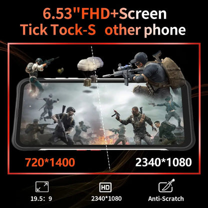 Unihertz Ticktock S Rugged 5G Smartphone – 8GB RAM, 256GB Storage, 5200mAh, 64MP Camera, 6.53" Dimensity 700 Display
