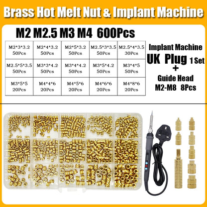 Brass Hot Melt Insert Knurled Nut – Copper Thermal Conduction Nut for 3D Printer Plastic Heat Insertion Tool