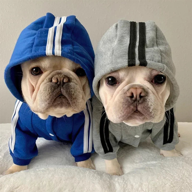 Adidog Dog Jumpsuit - Warm Hoodie Sweatshirt for Puppies, Pet Clothes for Yorkies and French Bulldogs, Stylish Coat Jacket