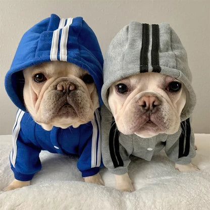 Adidog Dog Jumpsuit - Warm Hoodie Sweatshirt for Puppies, Pet Clothes for Yorkies and French Bulldogs, Stylish Coat Jacket