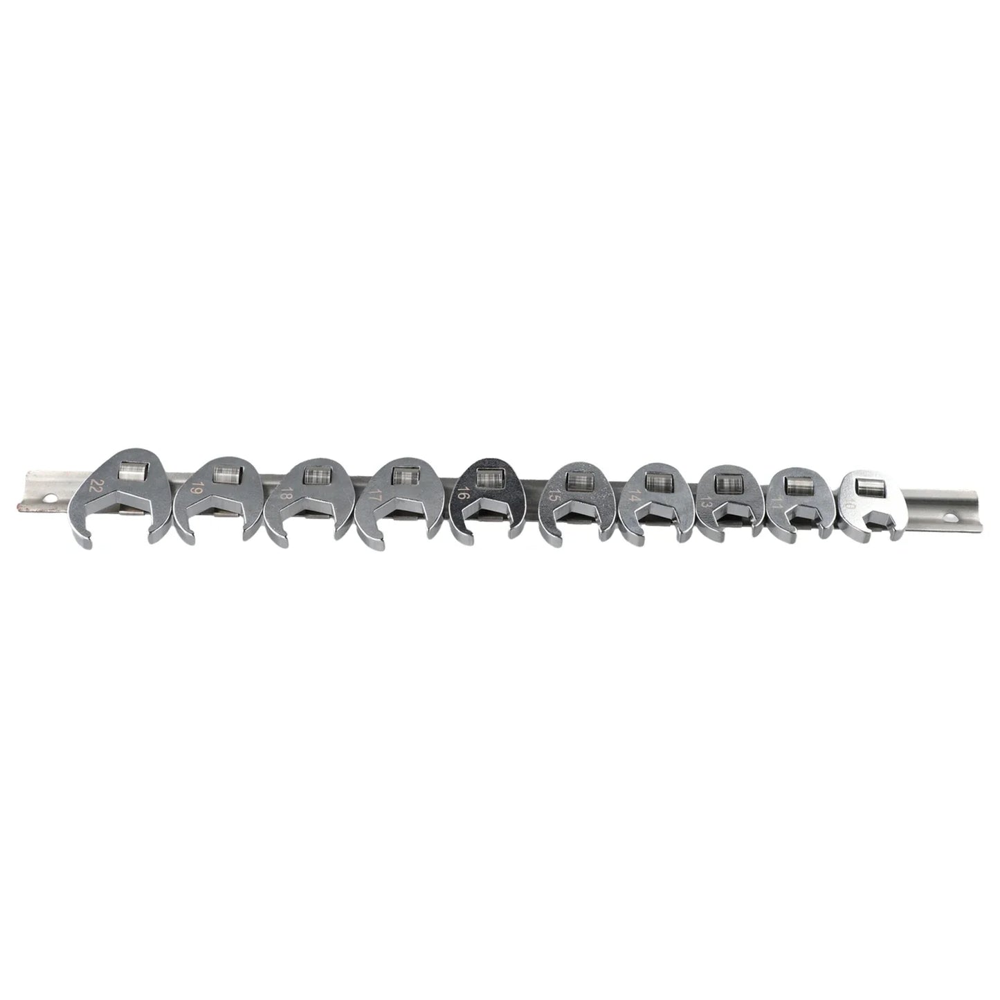 10pcs 3/8" Drive Crowfoot Wrench Set — 10-22mm Metric Open-End Spanners for Torque Wrenches