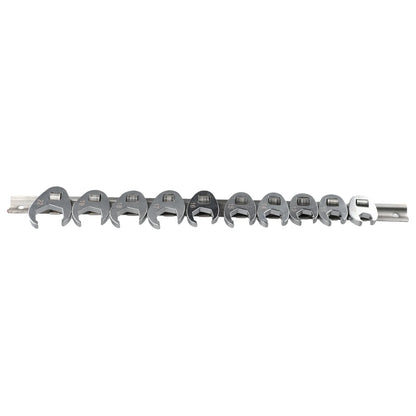 10pcs 3/8" Drive Crowfoot Wrench Set — 10-22mm Metric Open-End Spanners for Torque Wrench