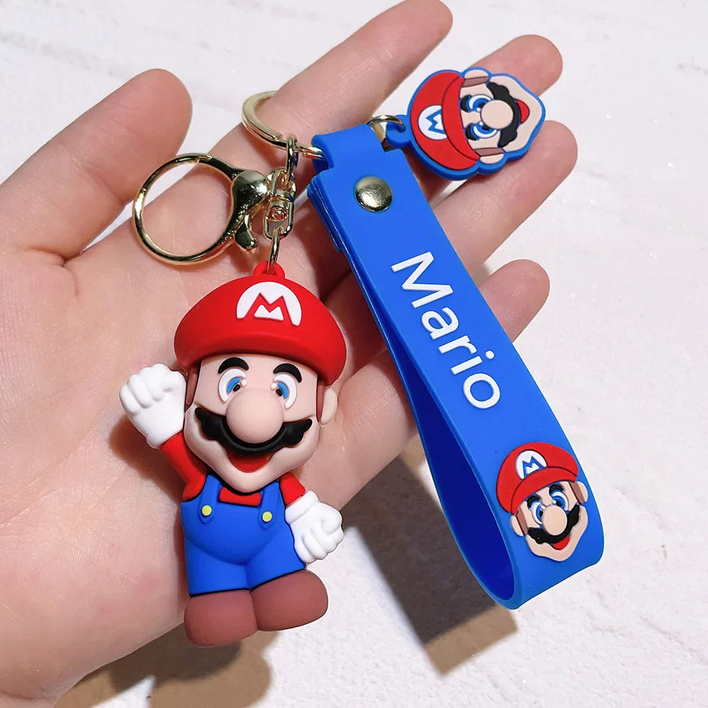 Super Mario Bros Keychain – 27 Cute Cartoon Character Action Figure Toy Doll Gift for Kids