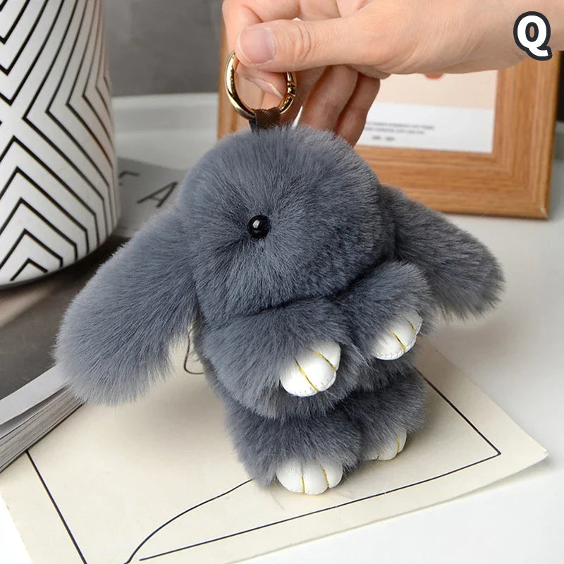 15cm Rabbit Fur Keychain - Soft Bag & Car Pendant Charm for Women, Jewelry Accessory Gift