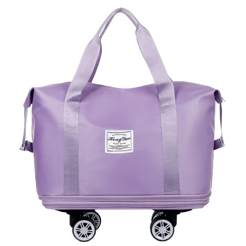 Expandable Universal Wheel Travel Bag – Large Capacity Lightweight Luggage with Dry & Wet Separation Storage for Travel & Fitness