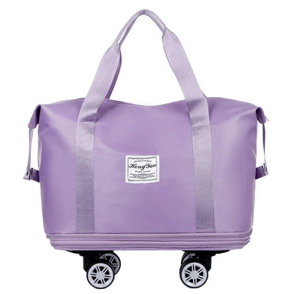 Expandable Universal Wheel Travel Bag – Large Capacity Lightweight Luggage with Dry & Wet Separation Storage for Travel & Fitness