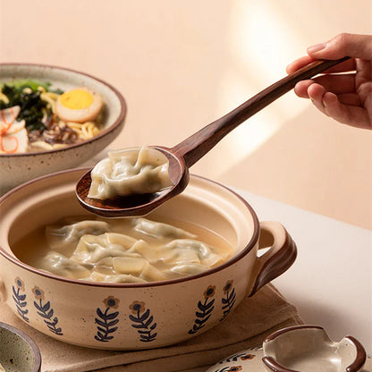 New Long Handle Ramen Wooden Spoon – Japanese Kitchen Cooking Utensil Large Soup Ladle