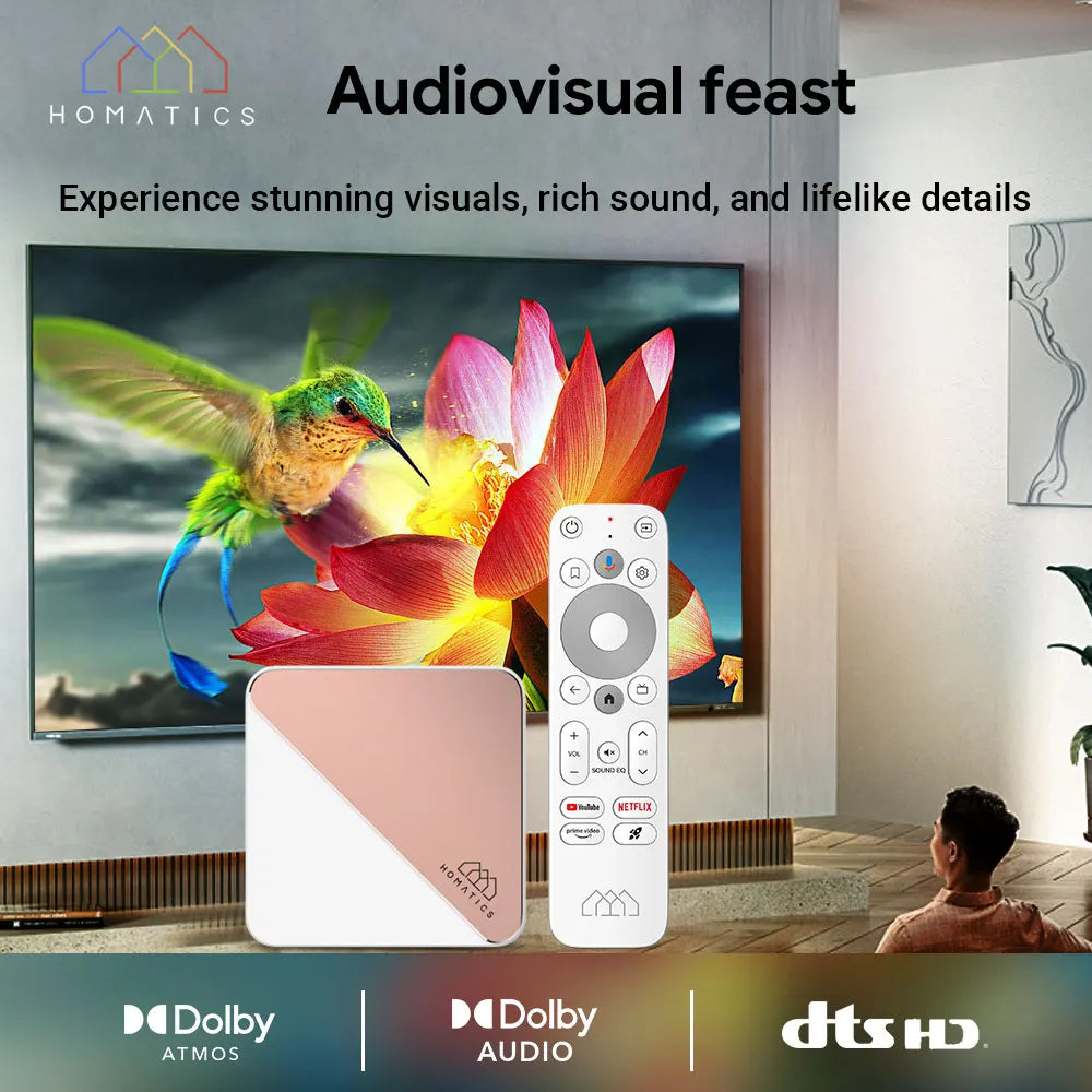 HOMATICS Box R 4K Plus TV Box - Android TV 12, Amlogic S905X4, 4GB/32GB, Netflix, DTS, Dolby Audio, WiFi6, BT5.0