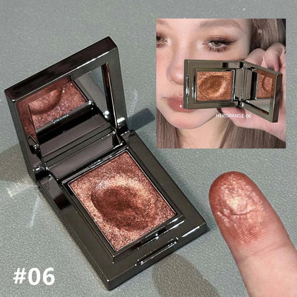 Chameleon Dark Green Eyeshadow Palette – Sparkling Pearlescent Mashed Potato Eye Shadow for Brightening Makeup