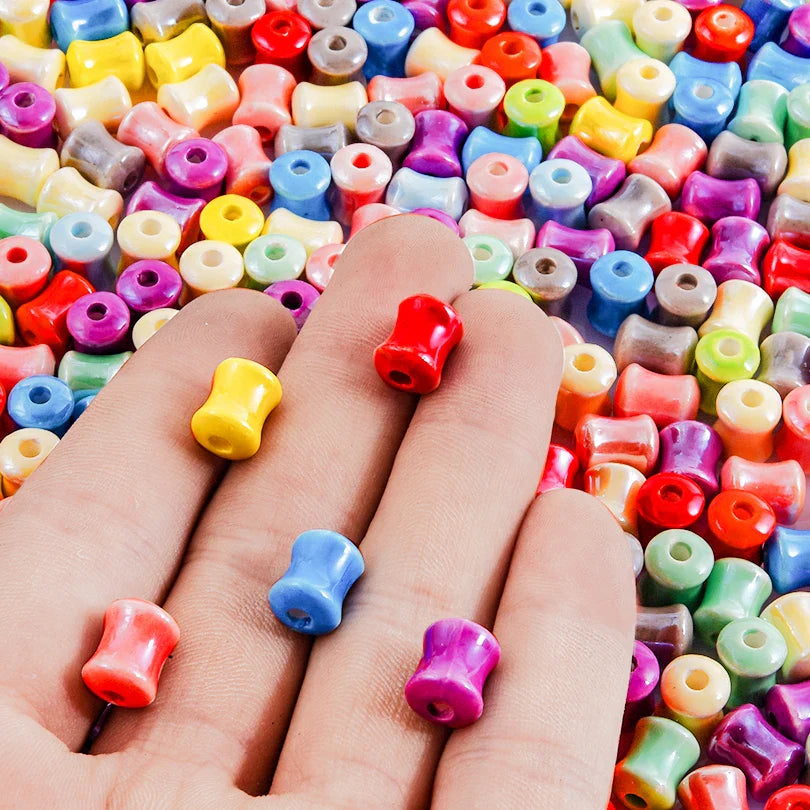 10/20/30PCS Colorful Ceramic Animal Beads – 2mm Hole Clownfish, Turtle, Star & Conch Shell for DIY Jewelry, Bracelets & Crafts