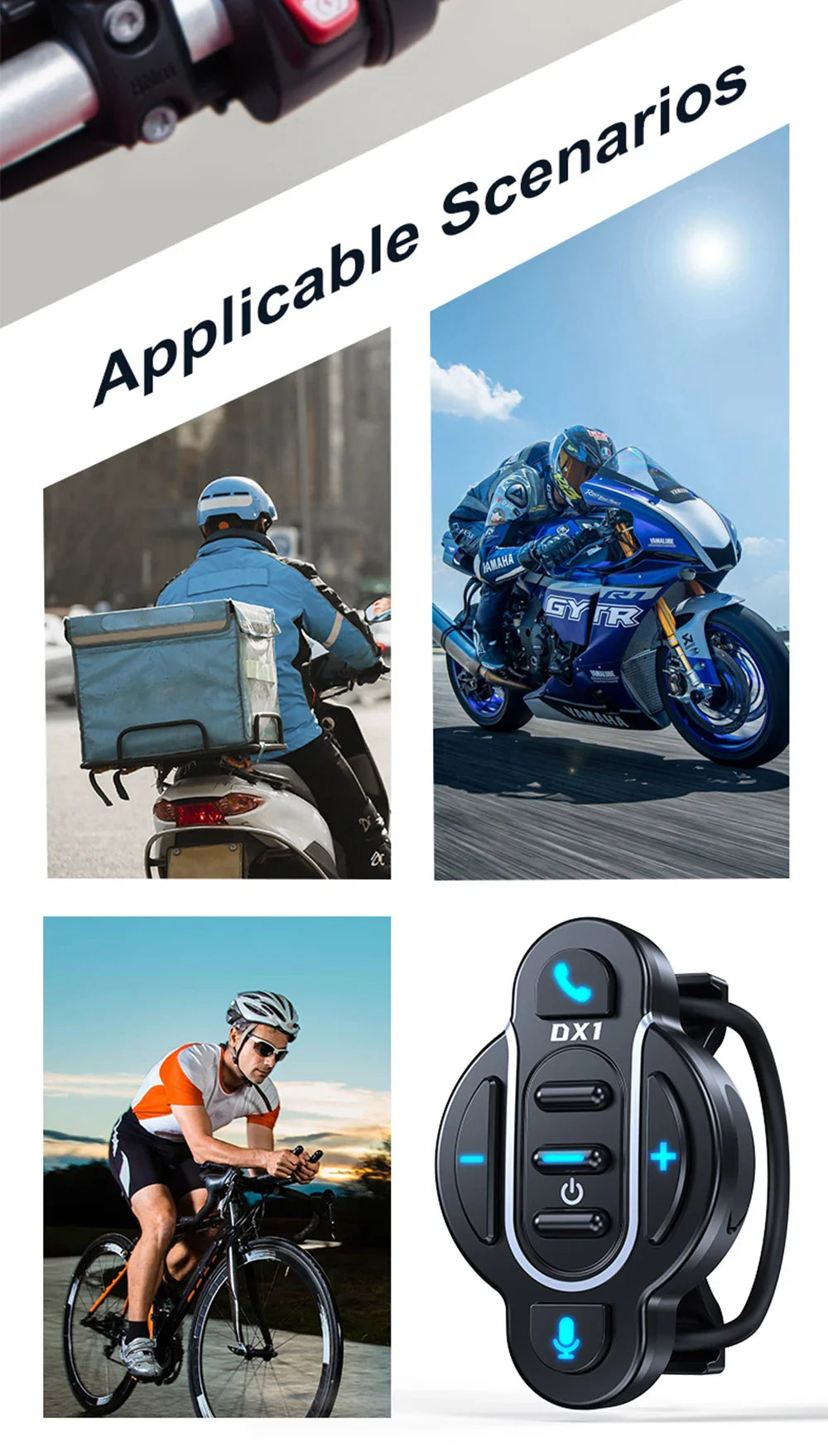 Universal Smart Bluetooth 5.4 Remote Control – Waterproof Wireless Media Controller for Helmet Earphone, Motorcycle & Bike Handlebar