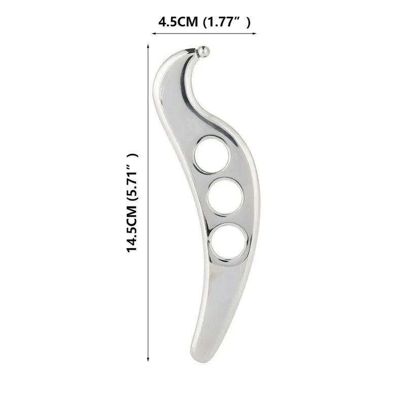 Stainless Steel Gua Sha Tool — Massage Scraping Board for Pain Relief, Myofascial Release & Physical Therapy