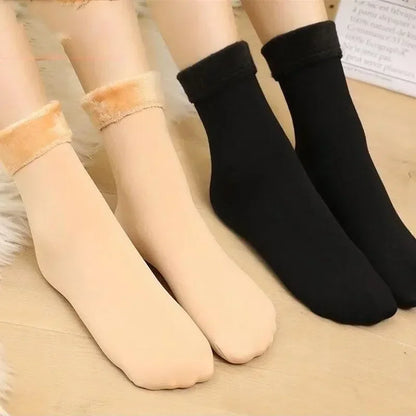 5 Pairs Women’s Winter Thick Thermal Socks — Warm Cashmere Wool Nylon Short Socks for Snow, Boots & Home