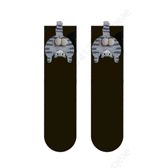Couple 3D Cat Egg Socks – Funny Mid-Tube Winter Socks for Lovers, Cozy Halloween & Christmas Gift