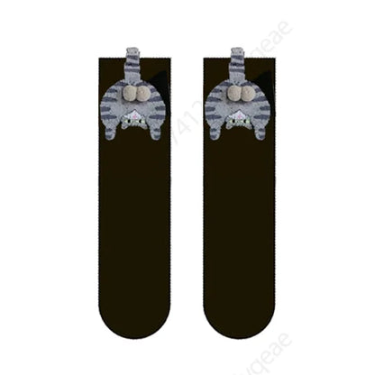 Couple 3D Cat Egg Socks – Funny Mid-Tube Winter Socks for Lovers, Cozy Halloween & Christmas Gift