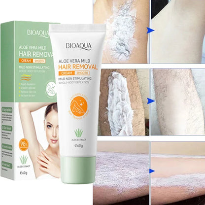 Permanent Hair Removal Cream — Painless Body & Intimate Area Epilator with Growth Inhibitor for Men & Women