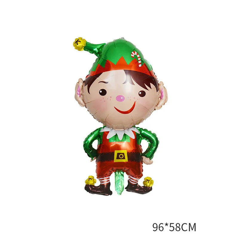 Merry Christmas Foil Balloon Set – Santa Snowman Christmas Tree Elk Cartoon Party Decorations Supplies