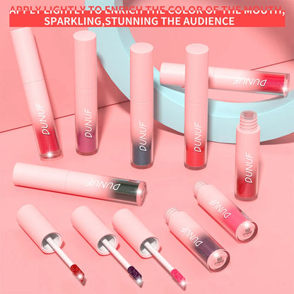 18-Color Sexy Red Diamond Glitter Lip Gloss – Metallic, Waterproof, Long-Lasting Matte Shimmer Liquid Lipstick for Women