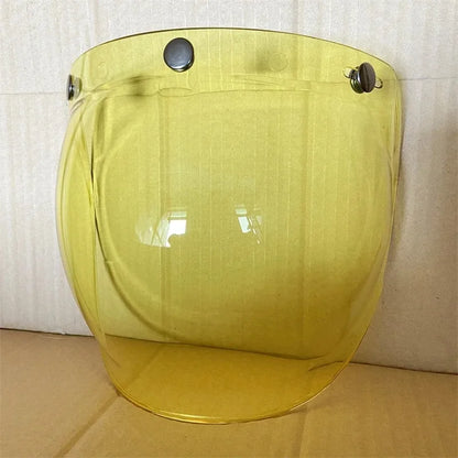Open Face 3/4 Motorcycle Helmet Visor — Flip-Up Bubble PC Lens Windshield Shield for Casco Moto