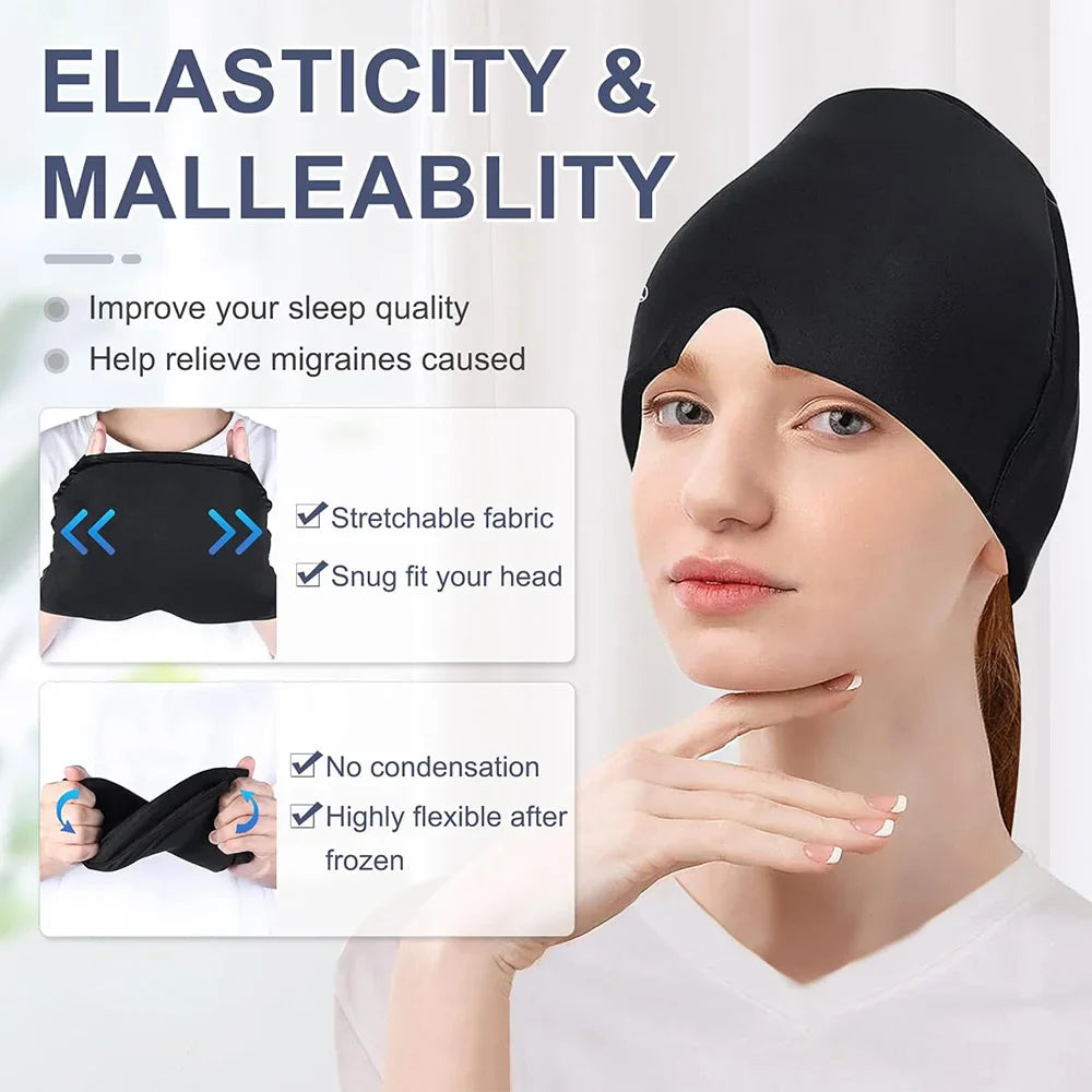 Gel Sleep Mask for Migraine & Headache Relief – Hot & Cold Therapy Eye Mask, Comfortable Shade Cover for Men & Women