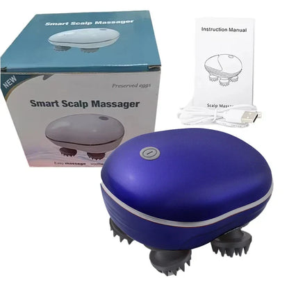 Electric Scalp Massager with Red Light Therapy – Antistress Body Massage Tool for Muscle Tension & Tiredness Relief