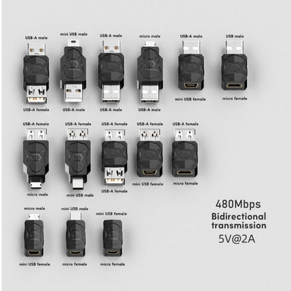 DXAB USB 2.0 Adapter – Micro & Mini Male to Female Converter Connector Changer
