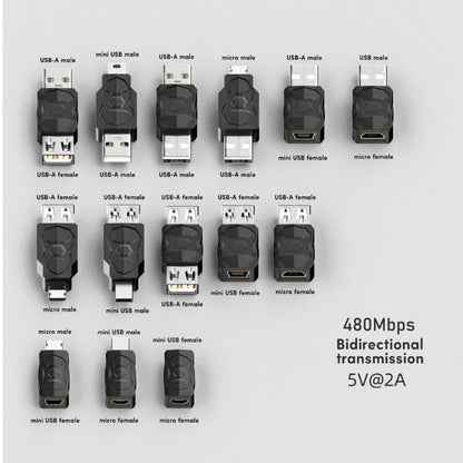 DXAB USB 2.0 Adapter – Micro & Mini Male to Female Converter Connector Changer