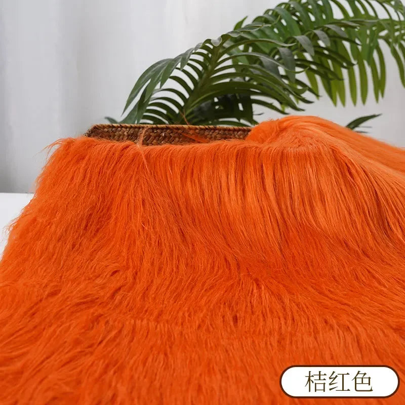 25x45cm Long Hair Faux Fur Fabric — DIY Animal Suit, Doll Hair, Beard Craft Material for Patchwork, Garment Sewing Accessories