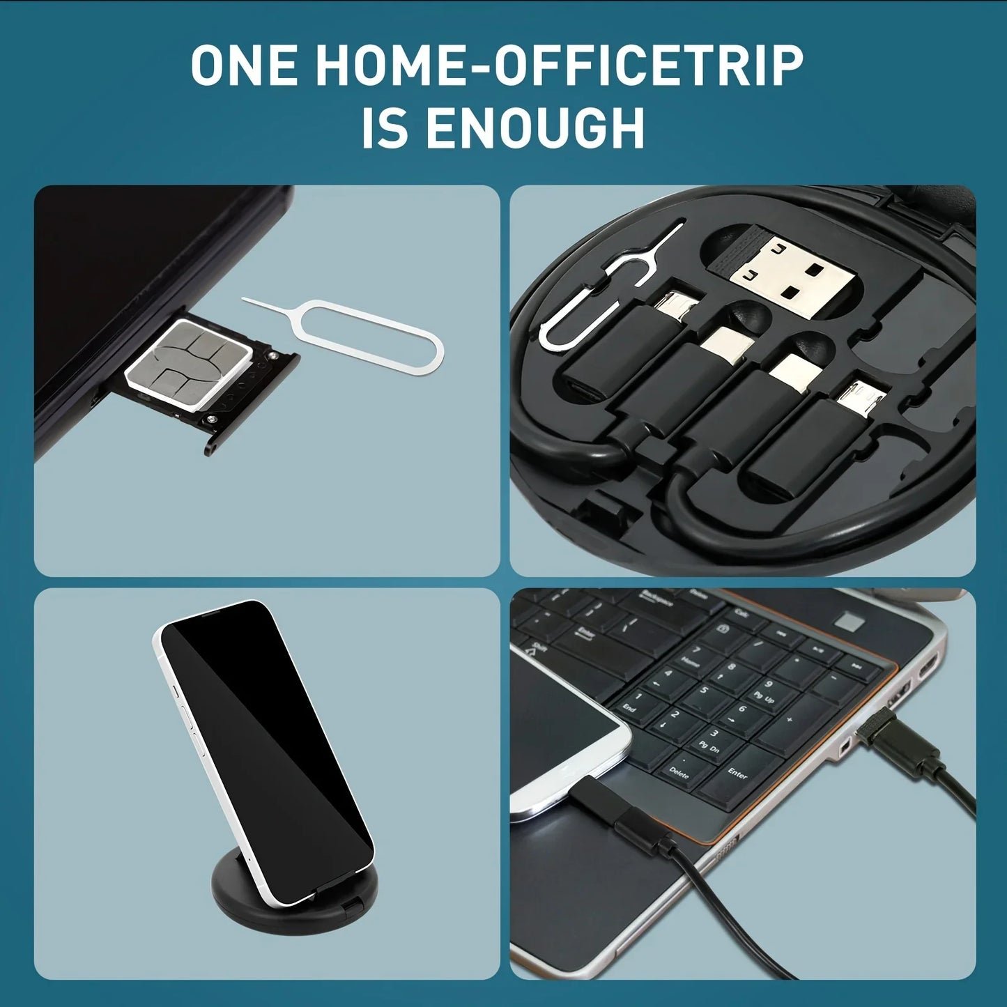 Multi USB Type-C 60W Charging Cable Kit – USB-C to Lightning, USB-A & Type-C to Micro/Type-C/Lightning Adapter Set