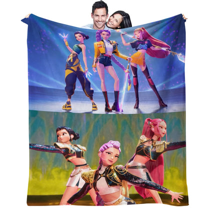 K-Pop Demon Hunters Flannel Blanket – 31 Styles Anime Throw for Home, Travel & Camping Fan Gift
