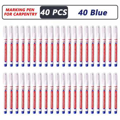 20mm Deep Hole Marker Pen Tips - Long Nib Waterproof Markers for Metal, Woodworking & Bathroom Decoration